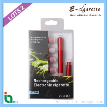 Lots2 Disposable Electronic Cigarette Starter Kit with Rechargeable Battery and Cartomizers